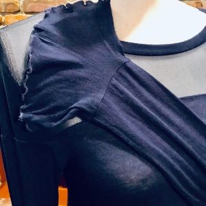 DEREK HEART Navy Blue Blouse Pullover - SOFT